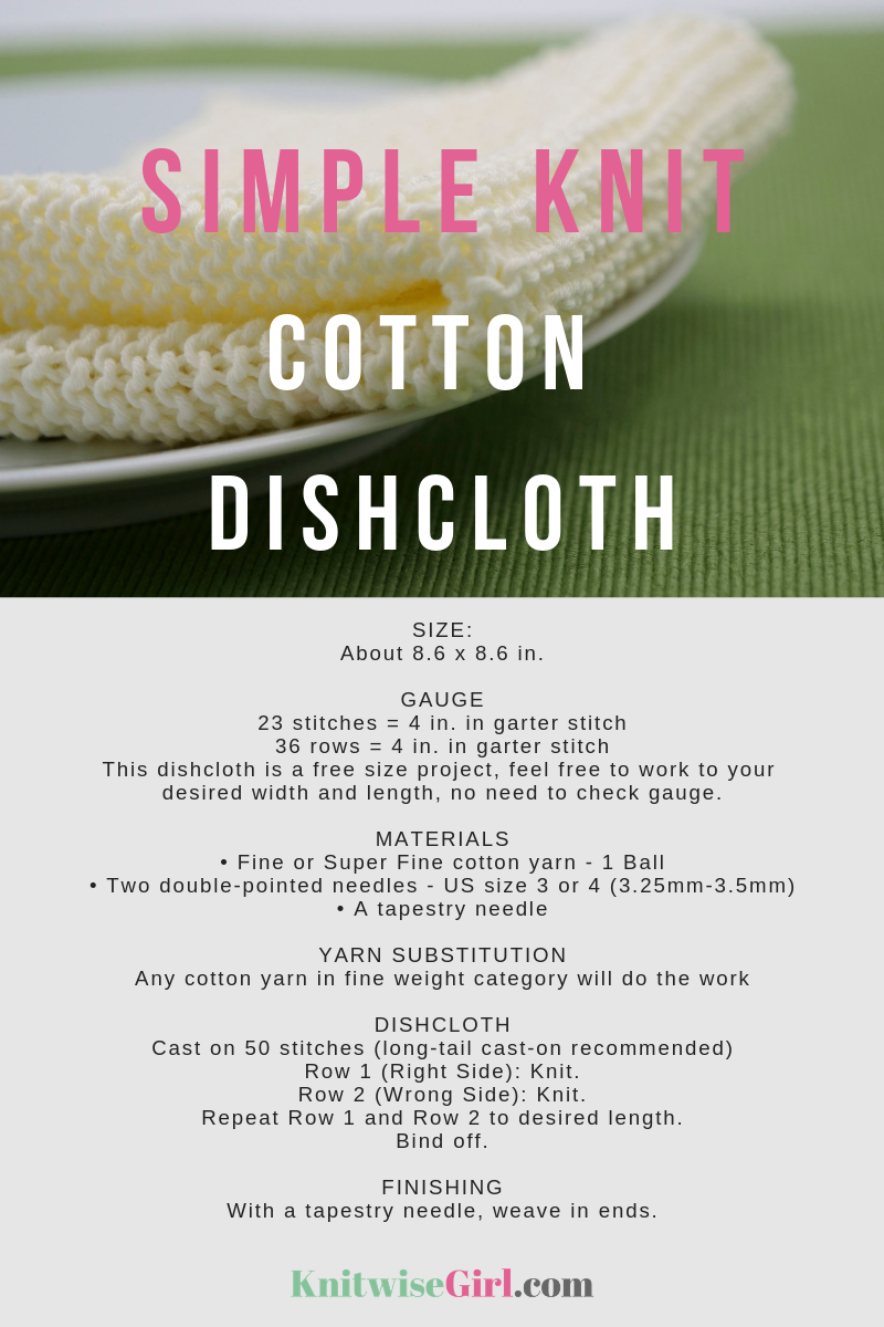 Cotton Dishcloth Pattern