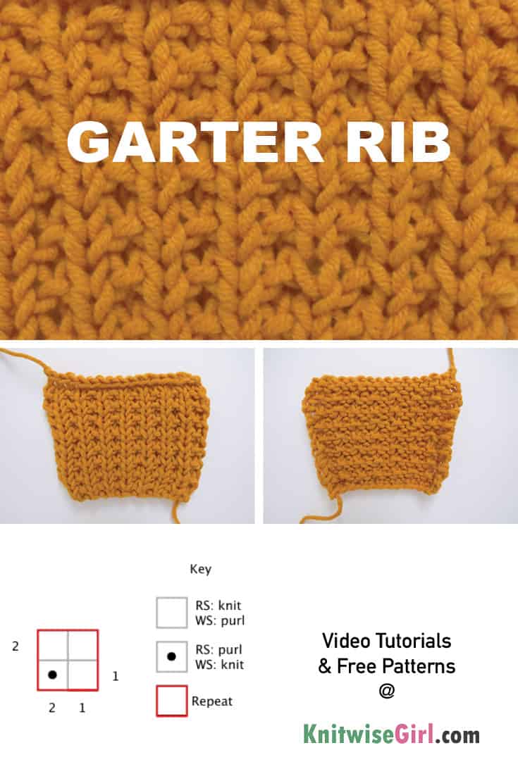 How To Knit Garter Rib Stitch English Continental Style Knitwise Girl