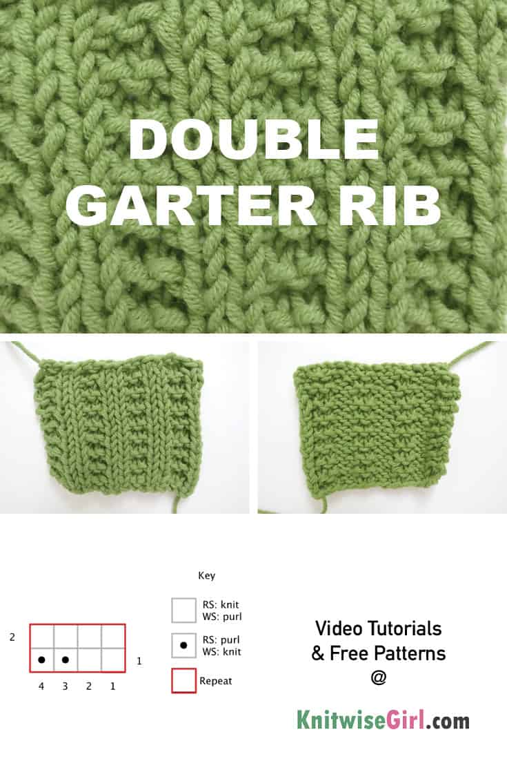 How to Knit Double Garter Rib Stitch  English and Continental – Knitwise  Girl