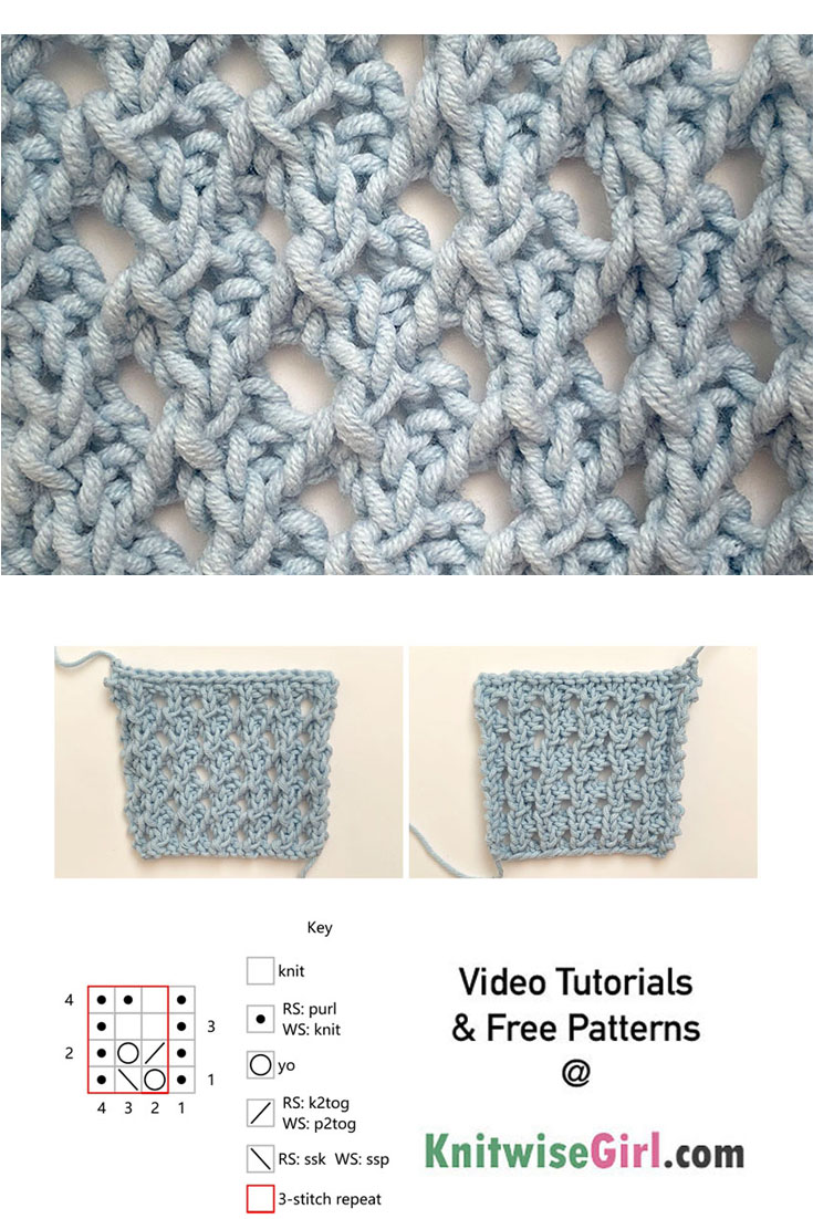 How to Knit Lace Eyelet Stitch – Knitwise Girl
