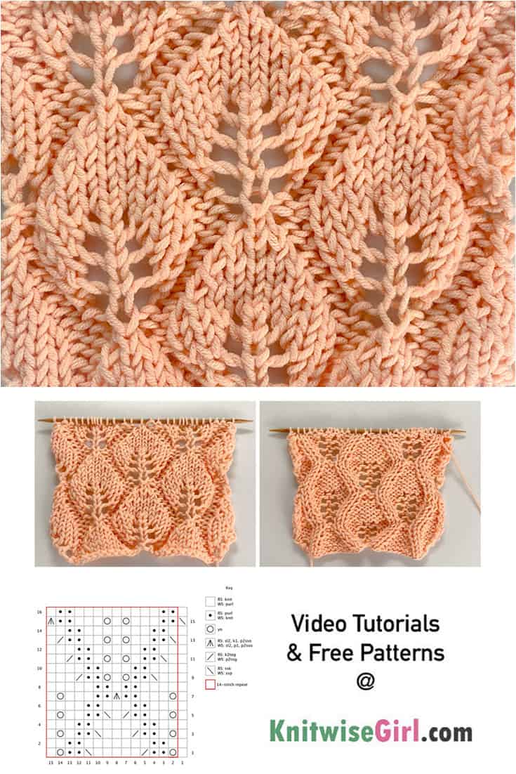 How To Knit Lace Leaves Knitwise Girl