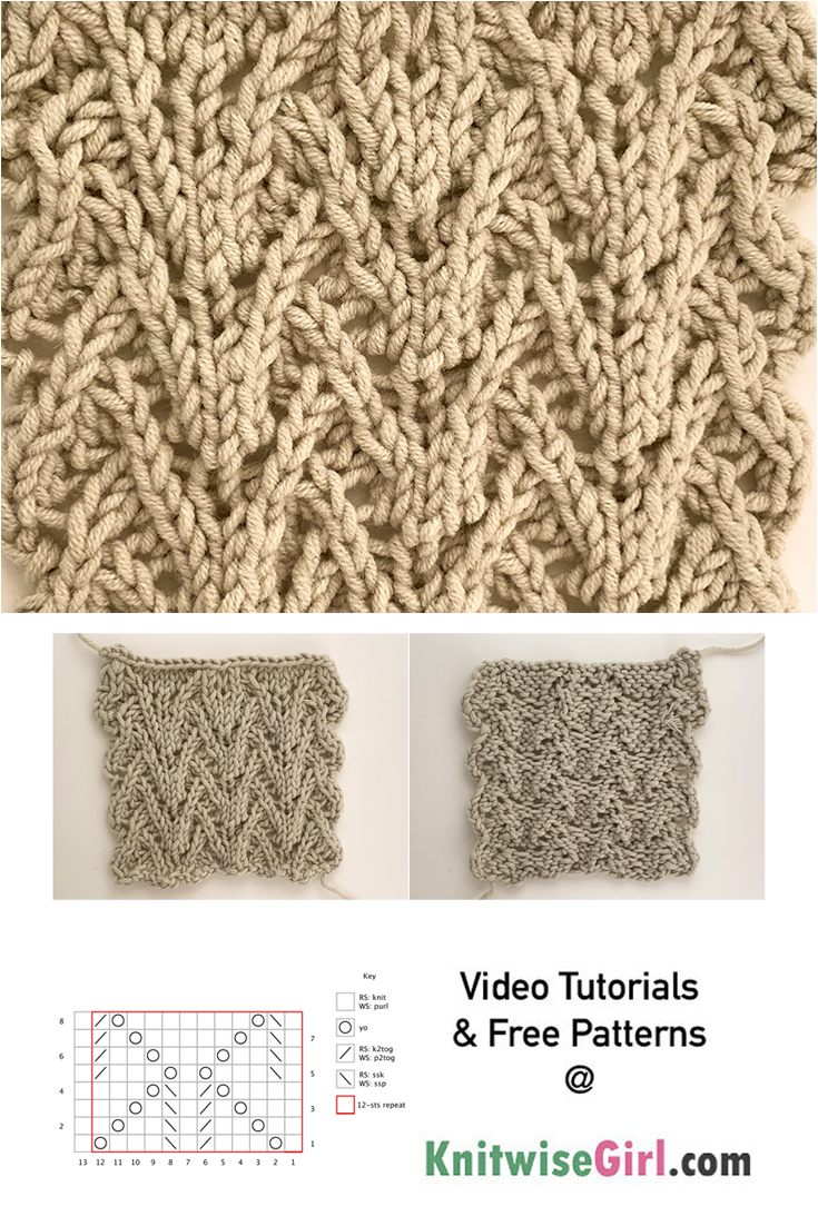 Lace Wheat | Knitting Stitch Patterns – Knitwise Girl