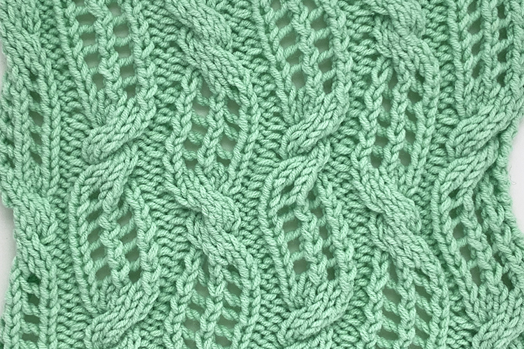 Tilted Lace Cables | Knitting Stitch Patterns – Knitwise Girl