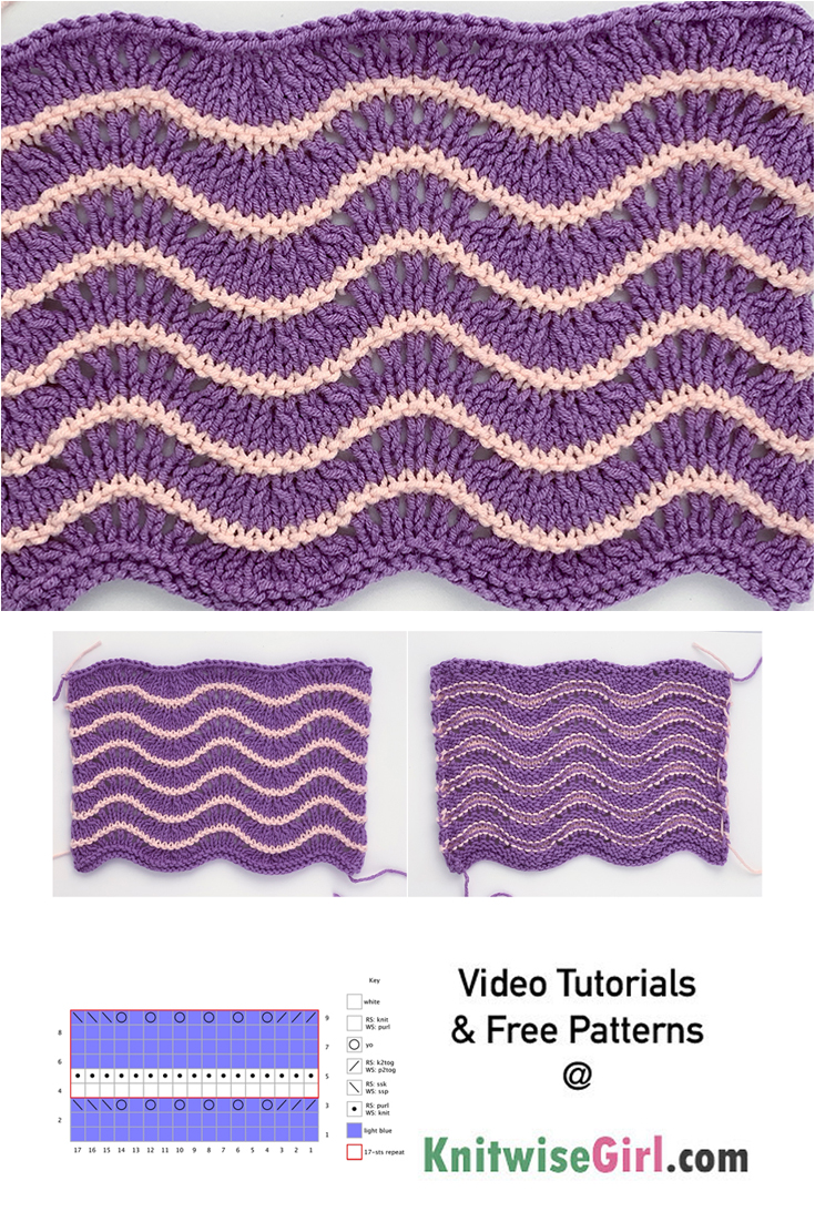 Two Color Chevron | Knitting Stitch Patterns - Knitwise Girl